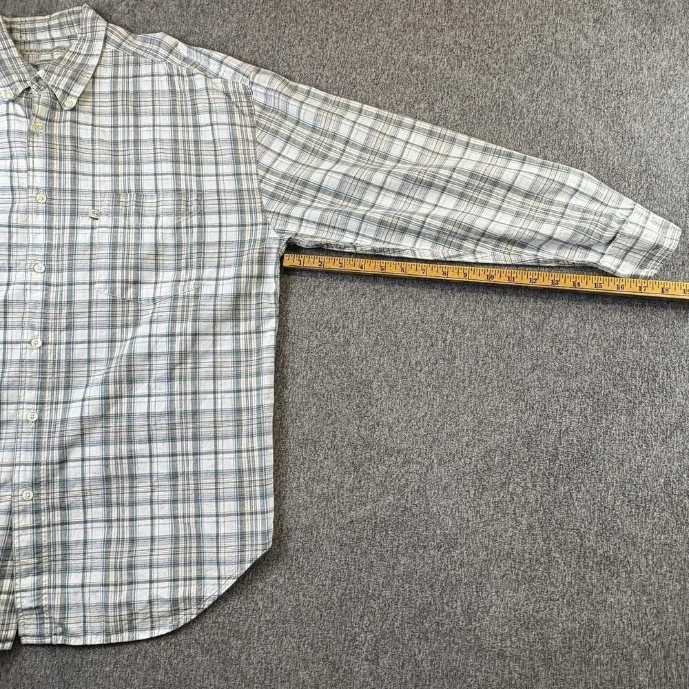 Robert Stock Classic Plaid 100% Cotton‎ Mens Casual Button Shirt Woven  Sz Large